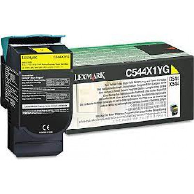 Lexmark C544X1 High Yield Yellow (Return Program) Original Toner Cartridge C544X1YG (4000 Pages) for Lexmark C544dn, C544dtn, C544dw, X543dn mfp, X544dn mfp, X544dw mfp, X544dte mfp, X546dtn, X548dte